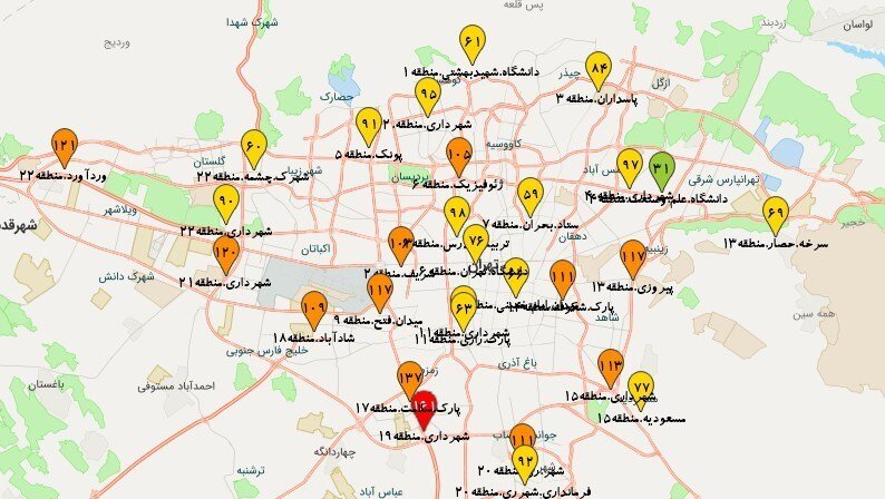 کیفیت هوای تهران صبح شنبه ۶ بهمن/ آلودگی هوا در ۱۲ نقطه