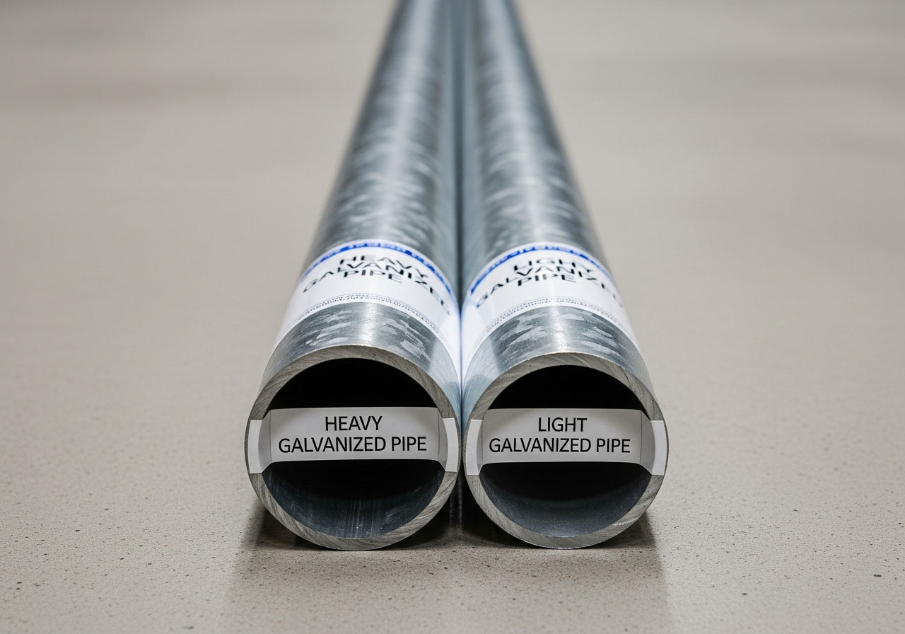 تفاوت ضخامت و وزن لوله گالوانیزه سبک و سنگین